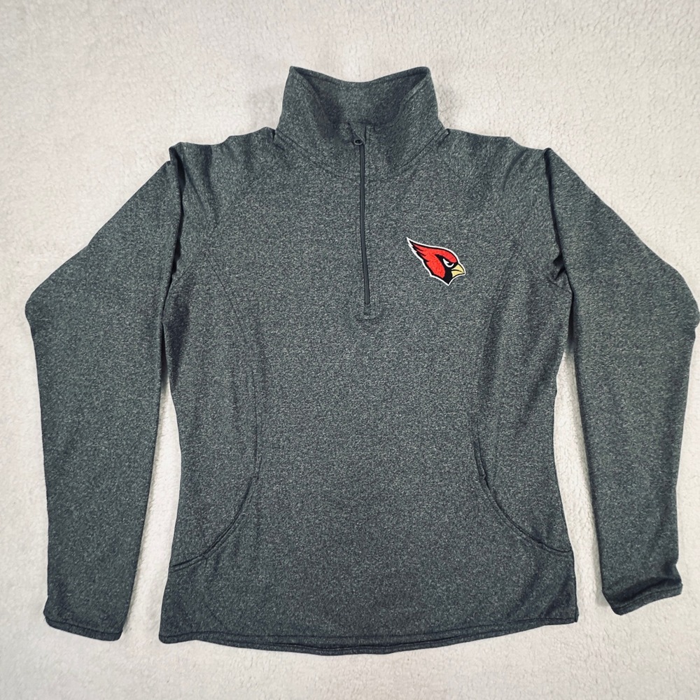 Sport-Tek Arizona Cardinals Pullover Women Medium Gray Excellent Quarter-Zip